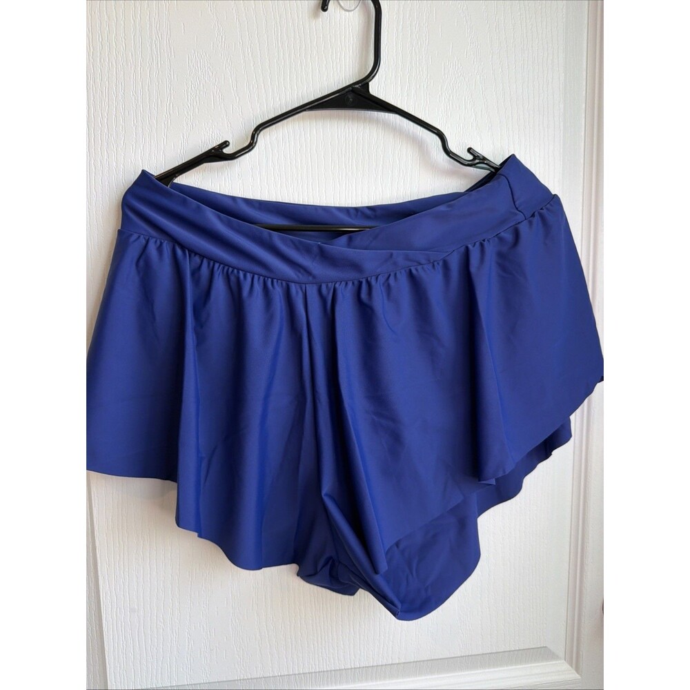 Women’s Royal Blue Swim Bikini Bottom Size Large Solid Nylon Spandex
